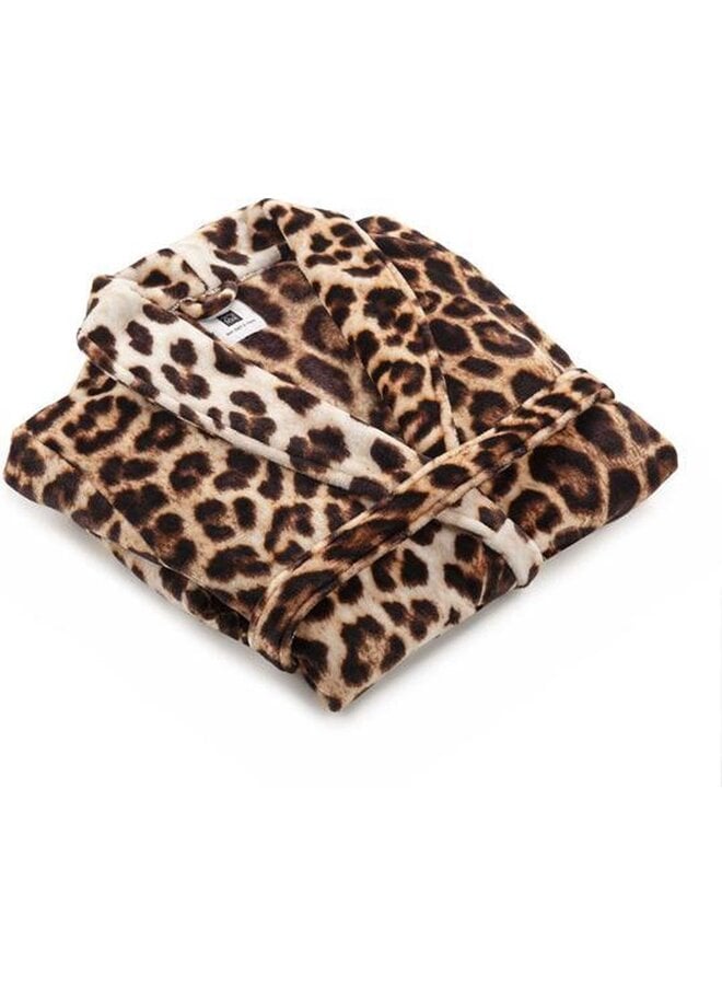 ZO! Home Badjas Leopard Bruin - Polyester