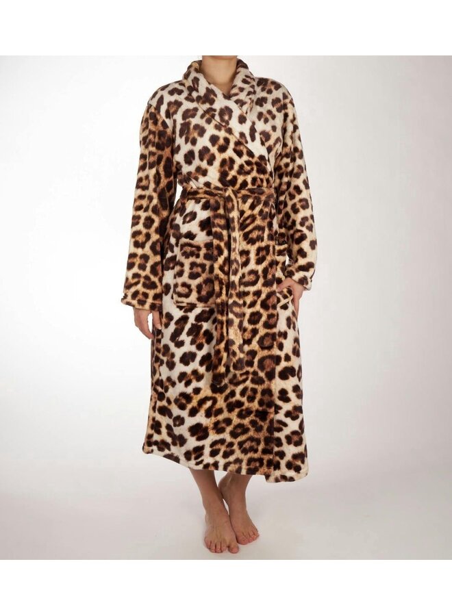 ZO! Home Fleece Badjas Leopard