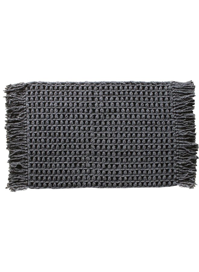 Badmat Madras Antraciet - Katoen/Polyester