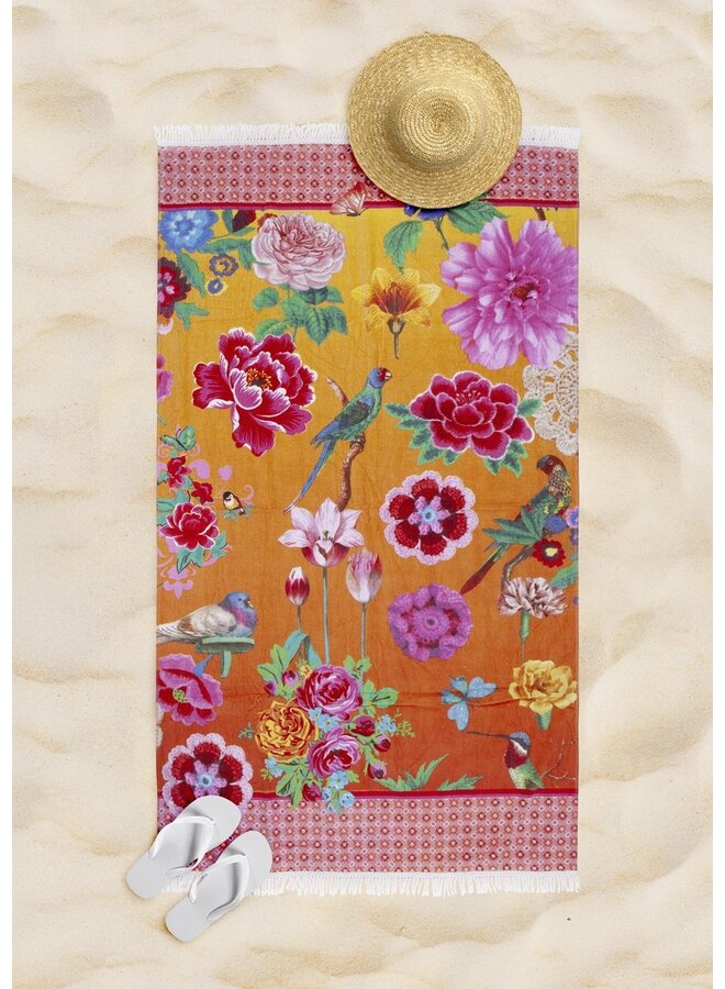 Happiness Strandlaken Suzy Oranje - 100x180 - Velours