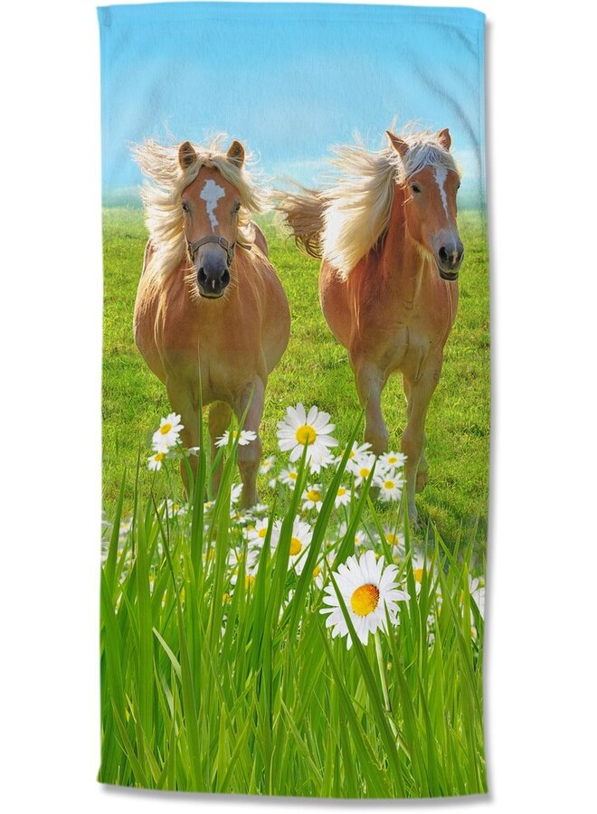 Good Morning Strandlaken Horses Multi - 75x150 - Velours
