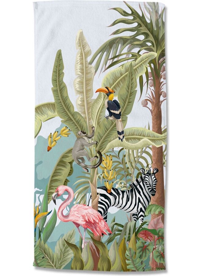 Strandlaken Jungle Party Multi - 75x150 - Velours