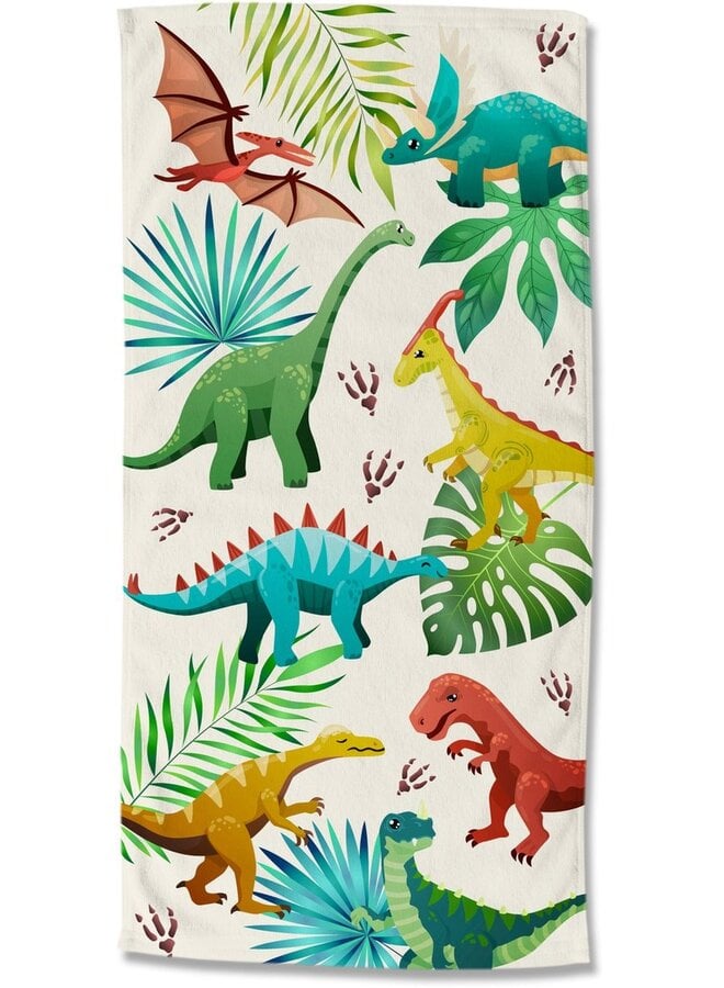 Good Morning Strandlaken Kids Dino's  Multi - Velours