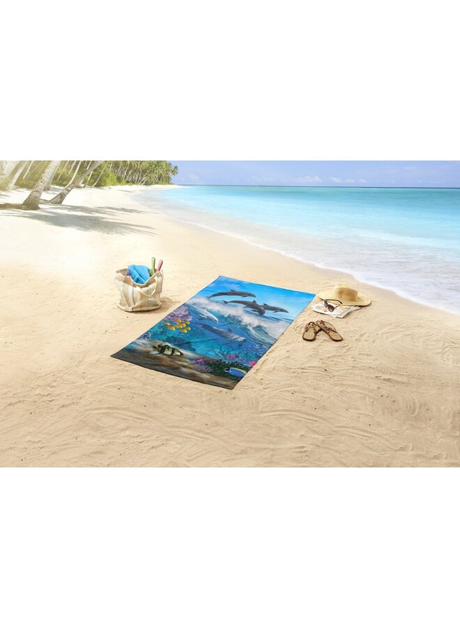 Good Morning Strandlaken Andre Blauw - 75x150 - Velours