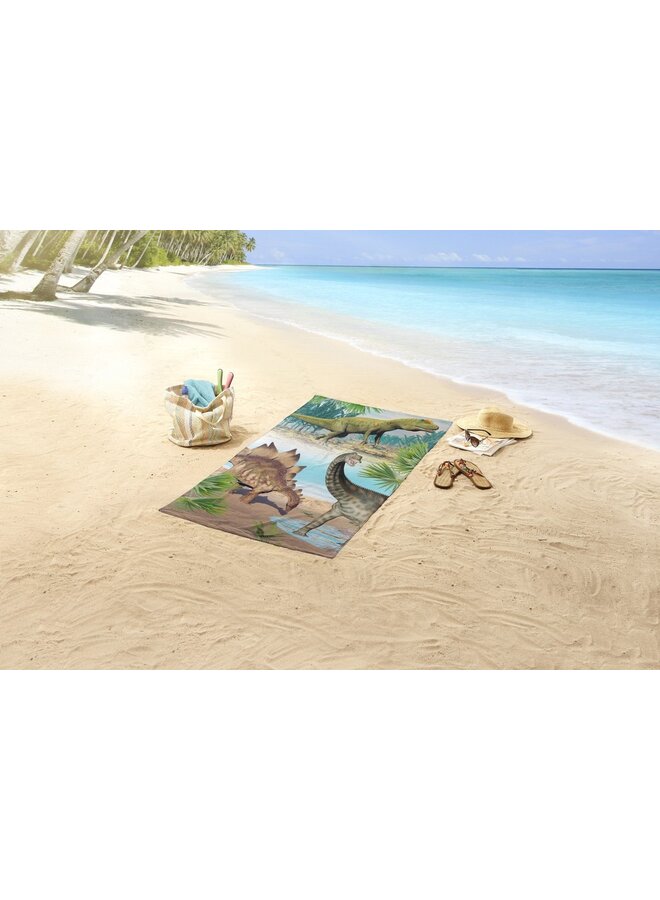 Good Morning Strandlaken Dino Multi - 75x150 - Velours