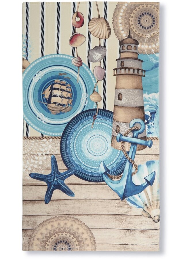 HIP Strandlaken Aldiana Blauw - 100x180 - Velours