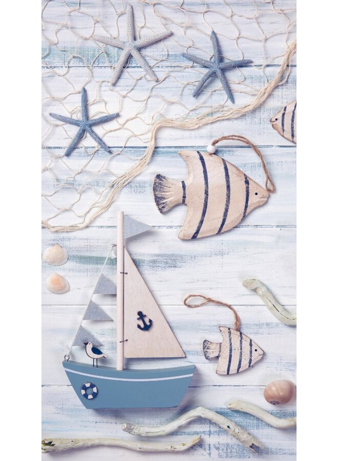 Strandlaken Maritim Blauw - 100x180 - Velours