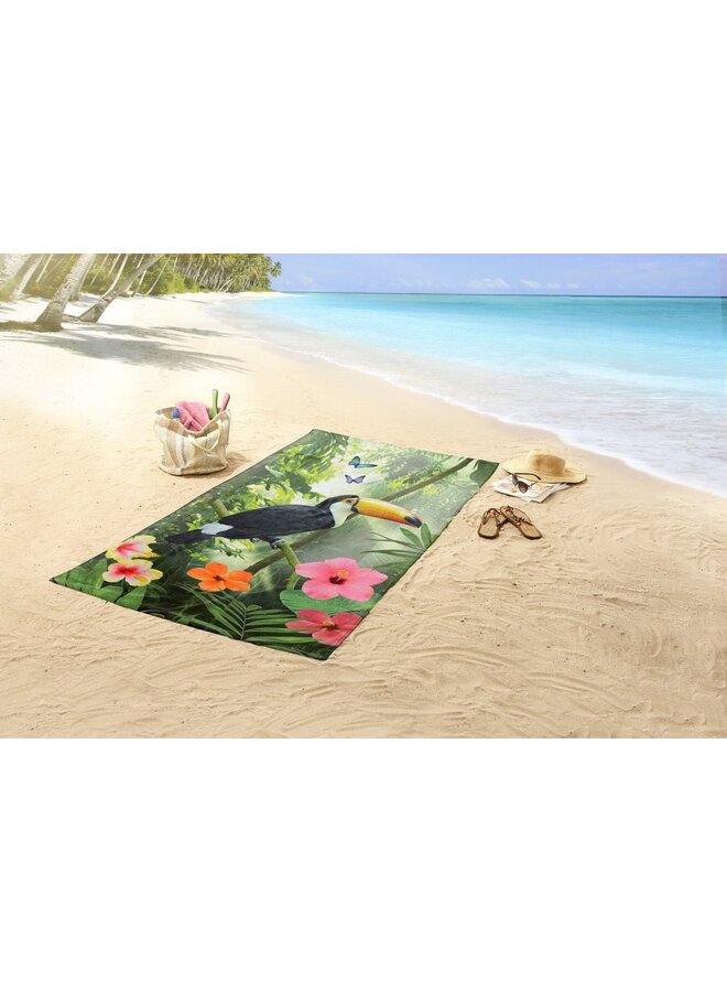 Good Morning Strandlaken Rainforest Groen - 100x180 - Velours