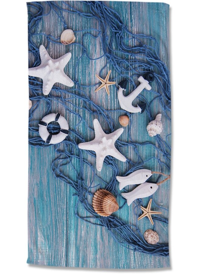 Strandlaken Kevin Blauw - 100x180 - Velours