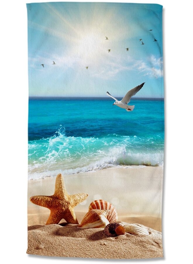 Strandlaken Sealife Multi - 100x180 - Velours