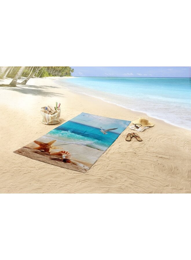 Good Morning Strandlaken Sealife Multi - 100x180 - Velours