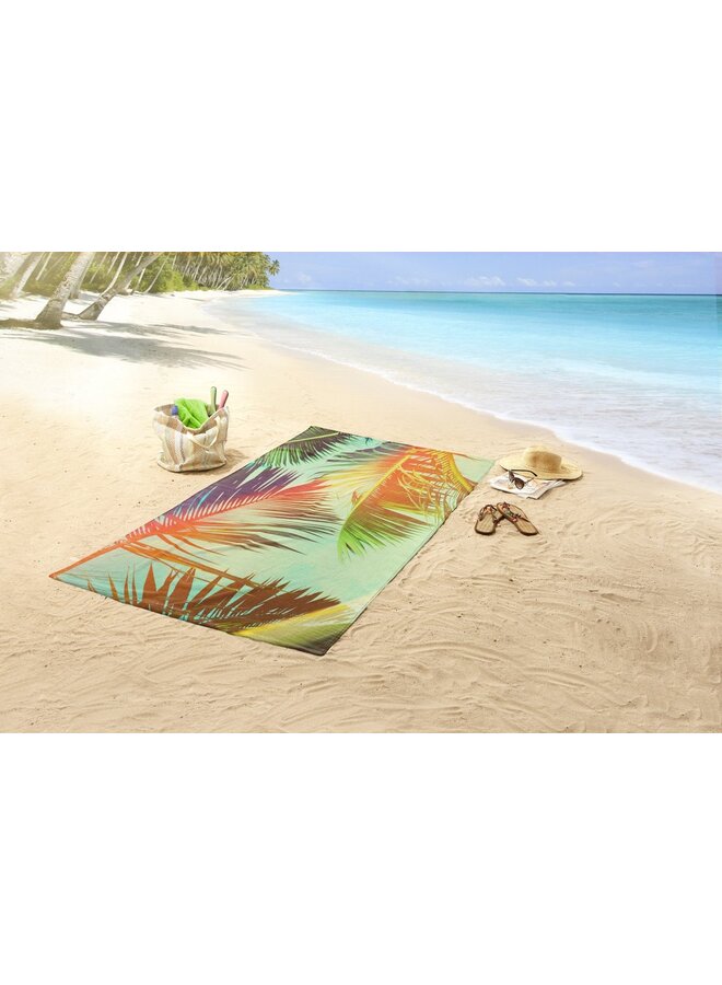 Good Morning Strandlaken Palms Multi - 100x180 - Velours