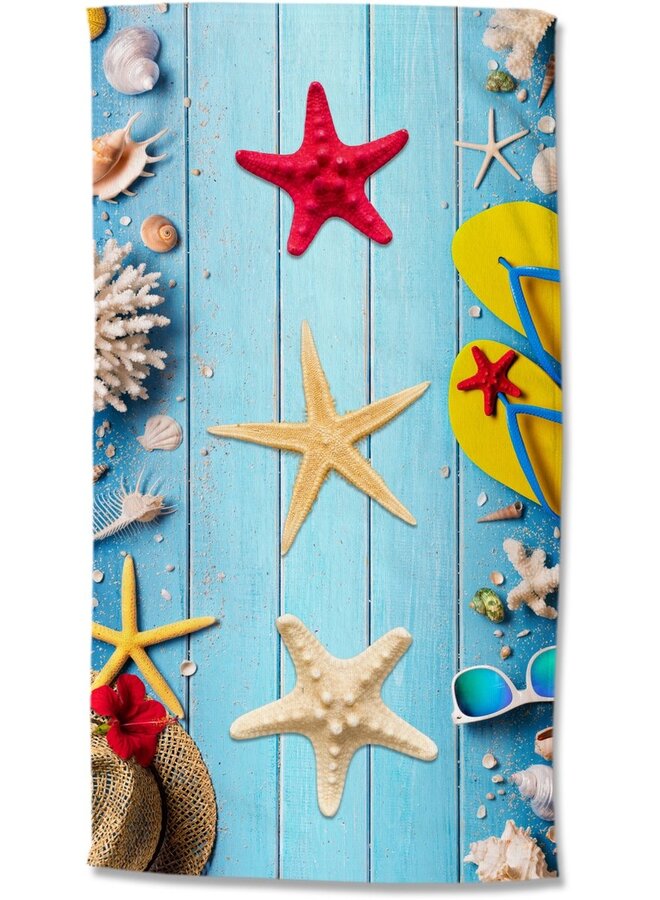 Good Morning Strandlaken Beachy Blauw - 100x180 - Velours