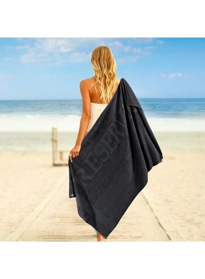 Lucca Strandlaken Reserved Zwart - 100x180 - Velours