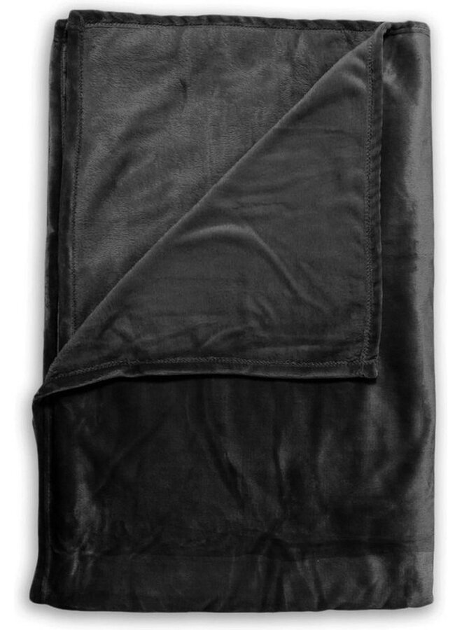 Plaid Cara Deep Zwart - 140x200 - Polyester