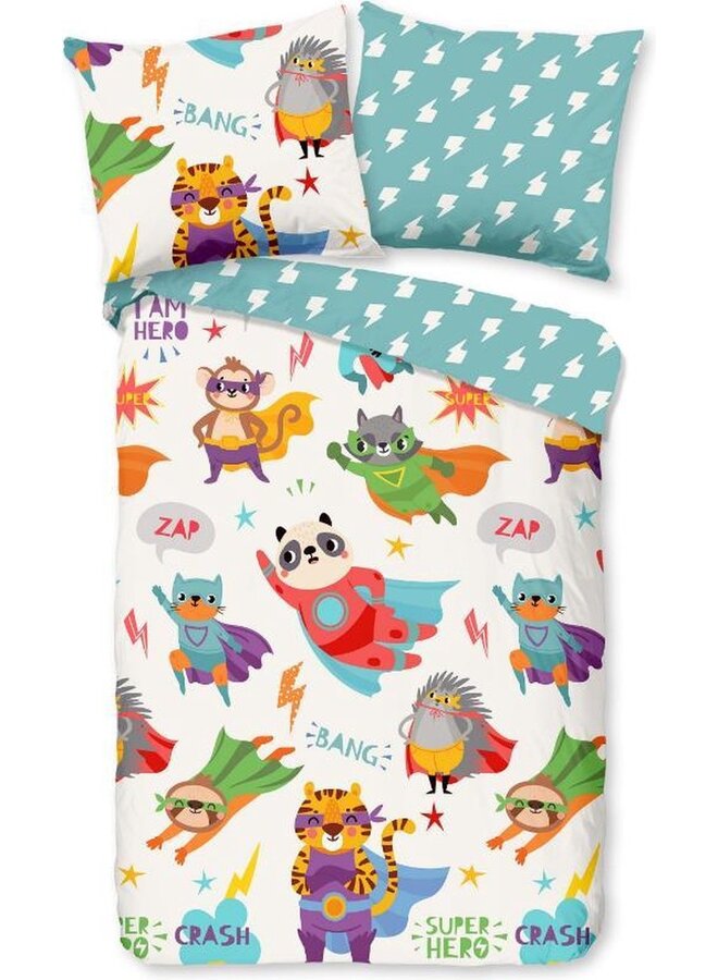 Good Morning Dekbedovertrek Kids Superhero Multi - Katoen