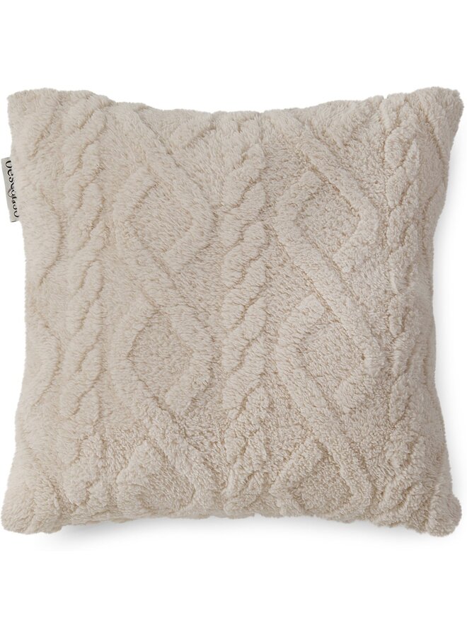 Sierkussen Gevuld Jacquard Creme - Teddy