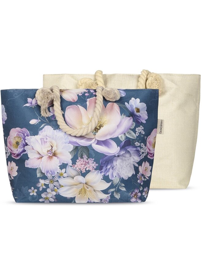 Strandtas/Handtas Mirery Petrol - 43x60 - Linnen