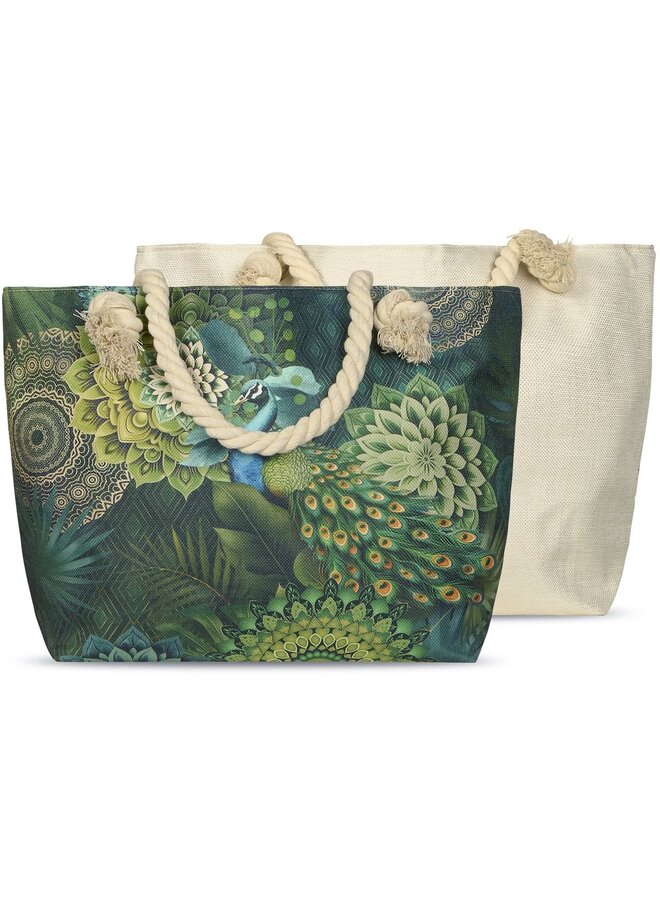 HIP Strandtas/Handtas Agatha Groen - 43x60 - Linnen