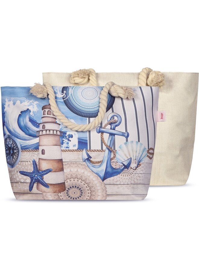 Strandtas/Handtas Aldiana Blauw - 43x60 - Linnen