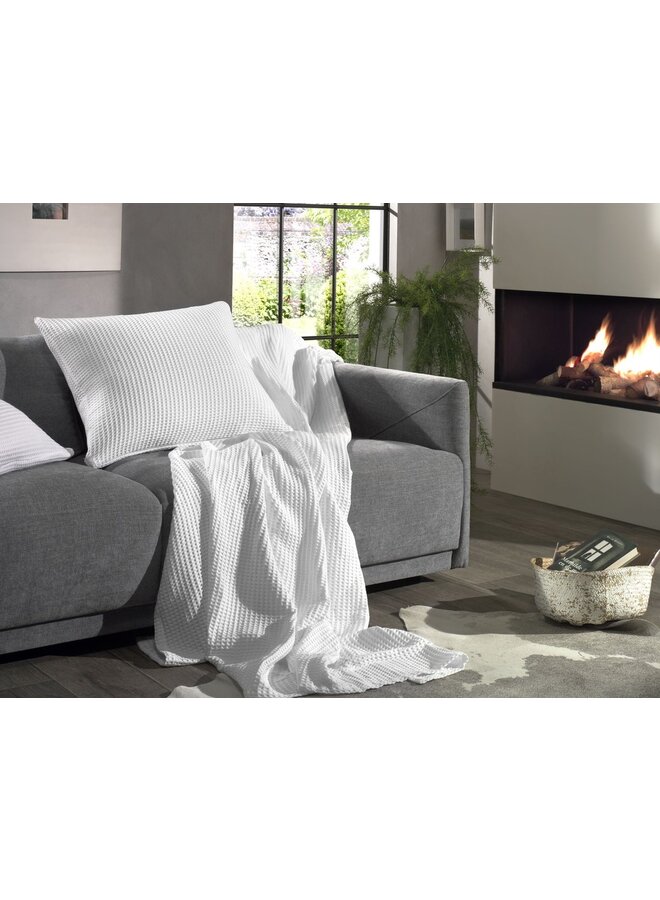 Heckett & Lane Sierkussenhoezen Wafel (Set Van 2) Wit - 50x50 - Katoen