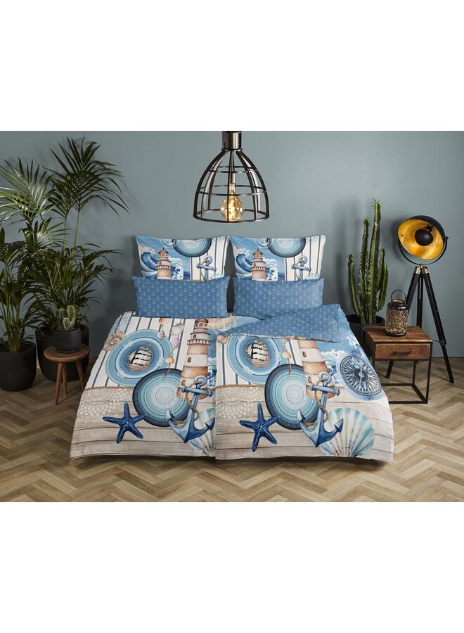 HIP Sierkussenhoes Aldiana Blauw - Set Van 2 - 40x80 - Katoensatijn