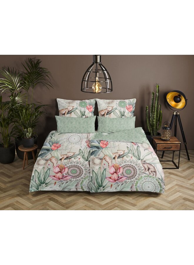 HIP Sierkussenhoezen (Set Van 2) Wayan Groen - 40x80 - Katoensatijn