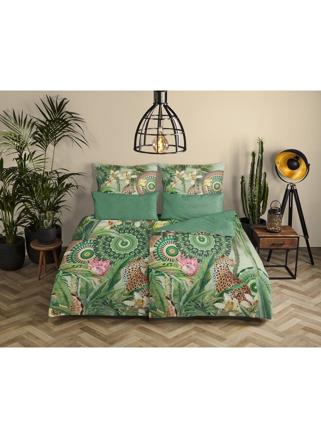 HIP Sierkussenhoezen (Set Van 2) Abhita Groen - 40x80 - Katoensatijn