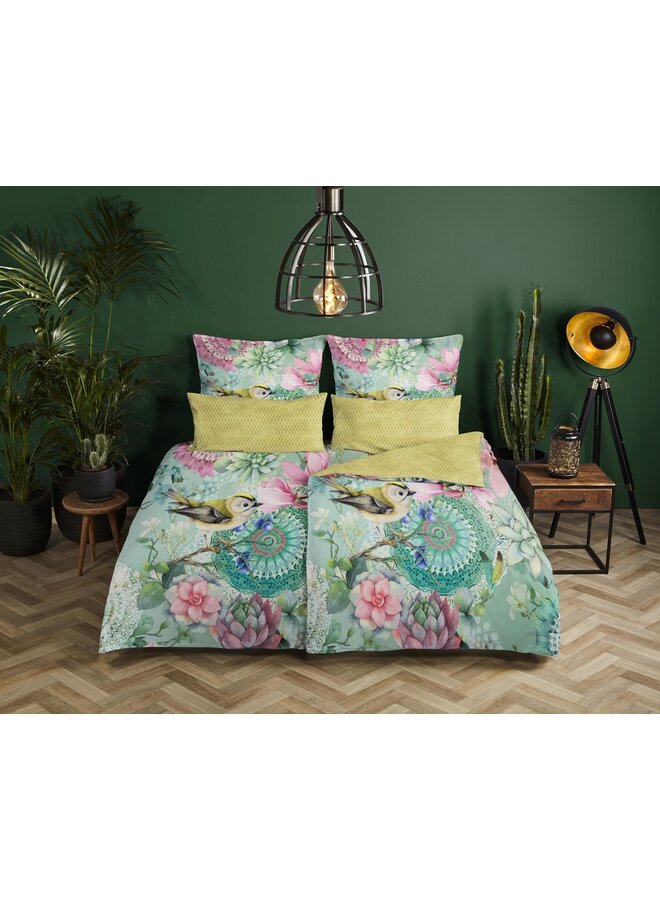 HIP Sierkussenhoes Xabine Groen - Set Van 2 - 40x80 - Katoensatijn