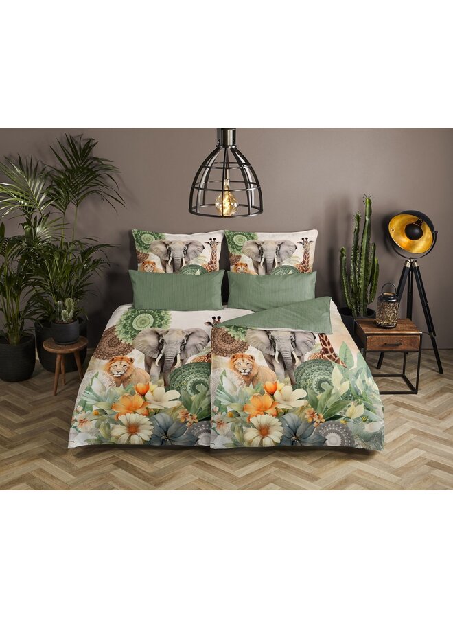 HIP Sierkussenhoezen (Set Van 2) Sagadar Groen - 40x80 - Katoensatijn