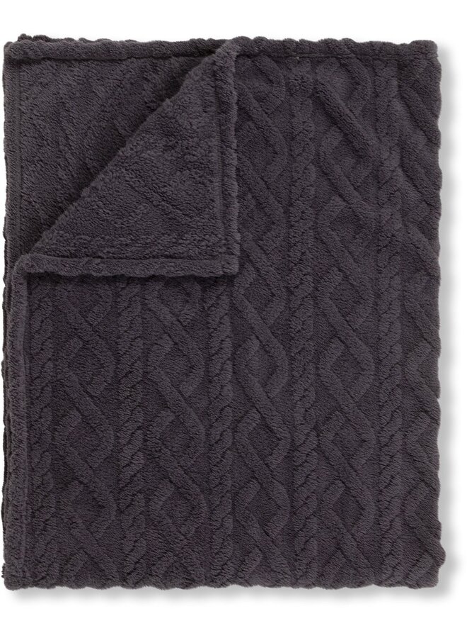 Descanso Plaid Jacquard Antraciet - Teddystof