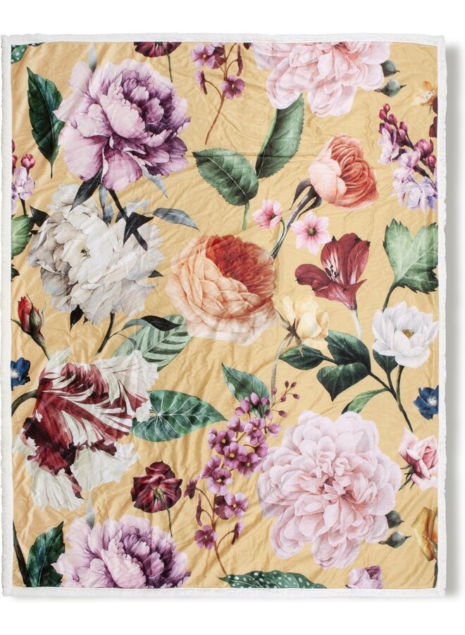 Descanso Plaid Fiori Oker - 130x160 - Velvet