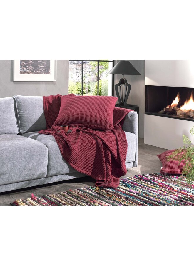 Heckett & Lane Kussenslopen Wafel (Set Van 2) Spicy Rood - 60x70 - Katoen