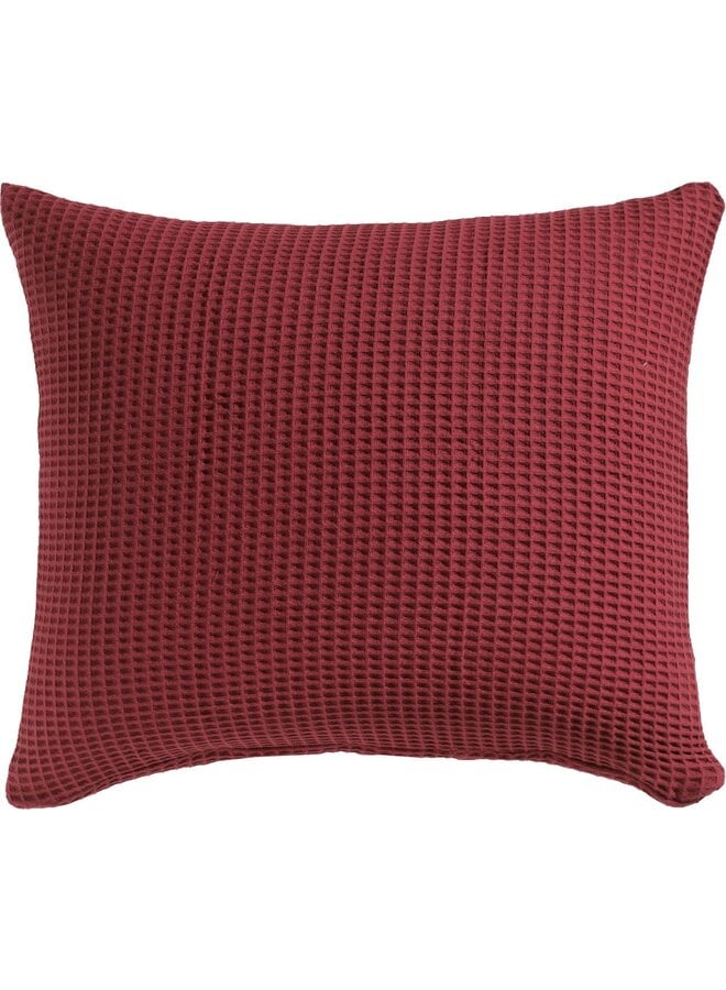 Heckett & Lane Kussenslopen Wafel Donkerrood - Set Van 2 - Katoen
