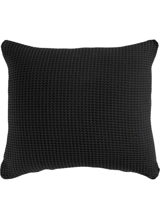 Heckett & Lane Kussenslopen Wafel Zwart - Set Van 2 - Katoen