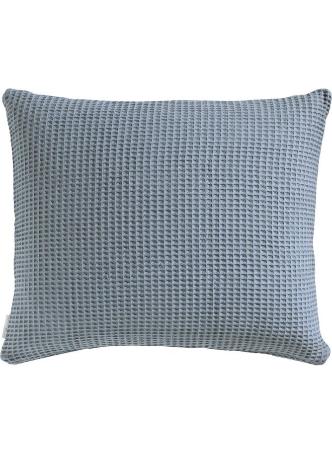 Heckett & Lane Kussenslopen Wafel Steel Blauw - Set Van 2 - Katoen