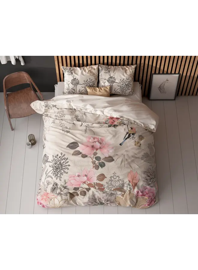 Sleeptime Dekbedovertrek Forest Flowers Creme - Microvezel