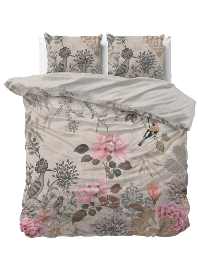 Sleeptime Dekbedovertrek Forest Flowers Creme - Microvezel
