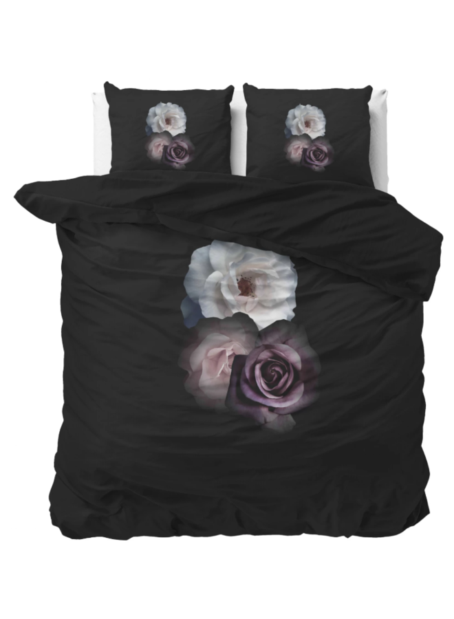Dekbedovertrek Deep Flowers Zwart - Microvezel