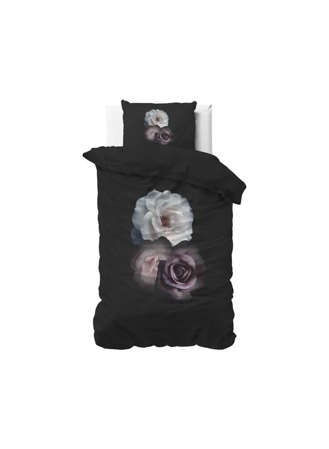 Sleeptime Dekbedovertrek Deep Flowers Zwart - Microvezel