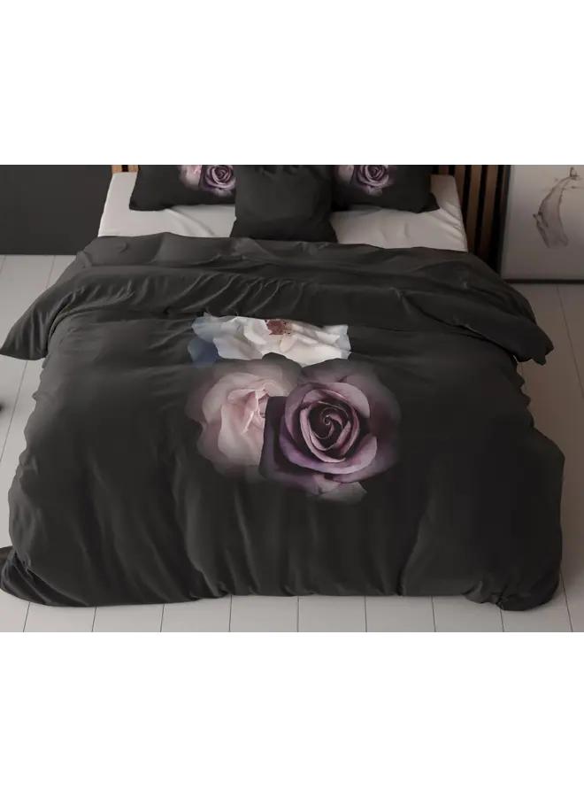 Sleeptime Dekbedovertrek Deep Flowers Zwart - Microvezel