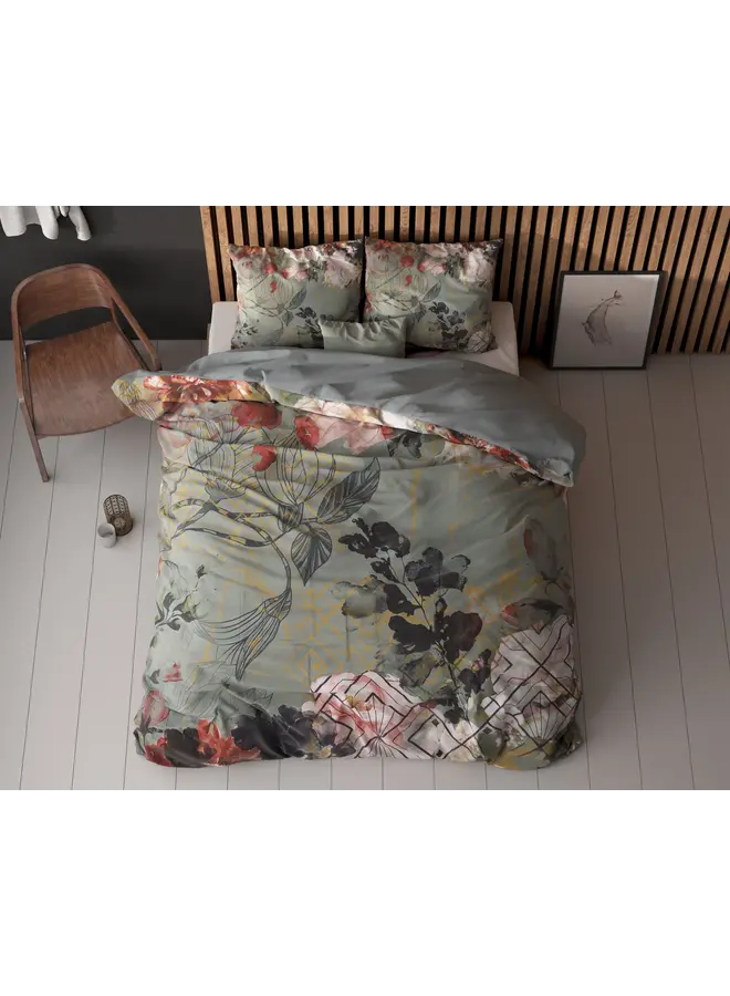 Sleeptime Dekbedovertrek Triangle Nature Groen - Microvezel