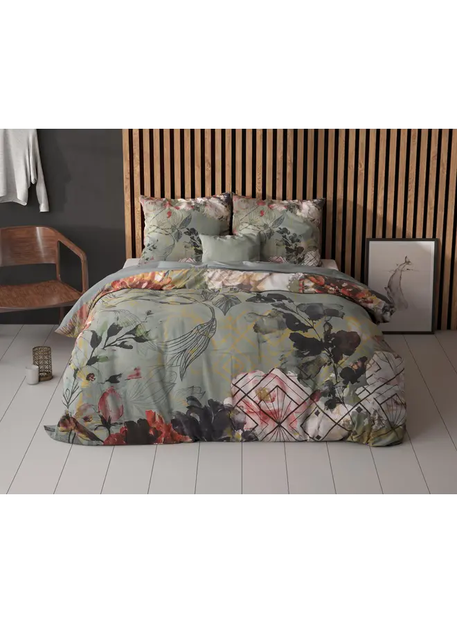 Sleeptime Dekbedovertrek Triangle Nature Groen - Microvezel