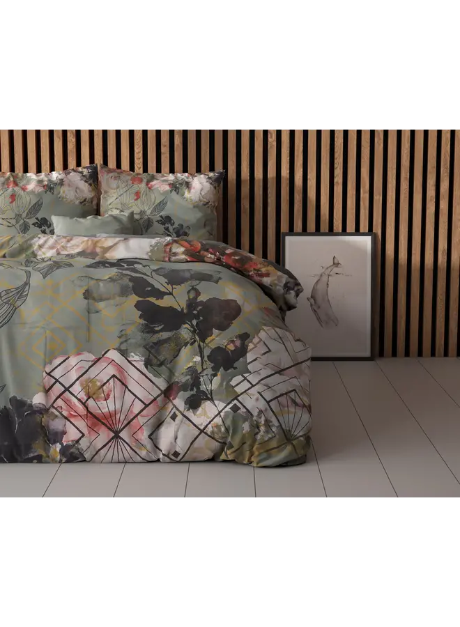 Sleeptime Dekbedovertrek Triangle Nature Groen - Microvezel