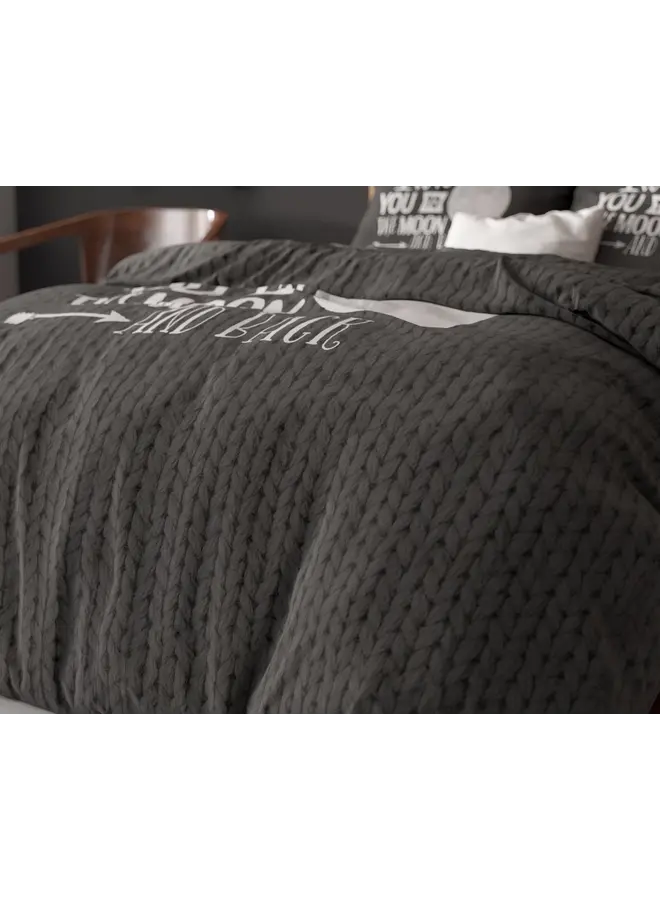 Sleeptime Dekbedovertrek Moon and Back Antraciet - Microvezel