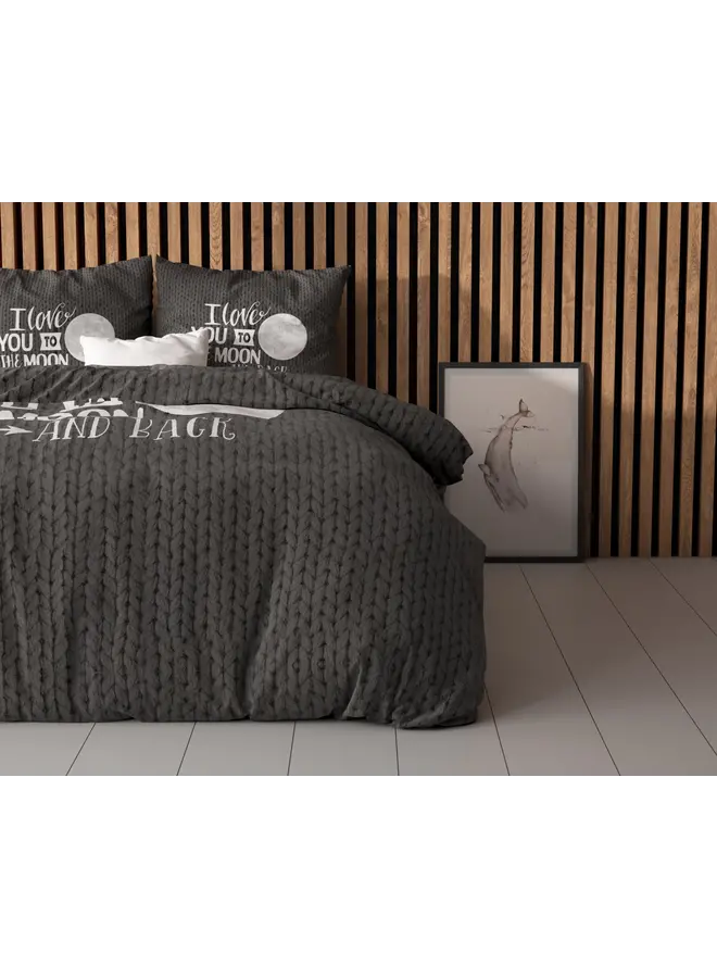 Sleeptime Dekbedovertrek Moon and Back Antraciet - Microvezel