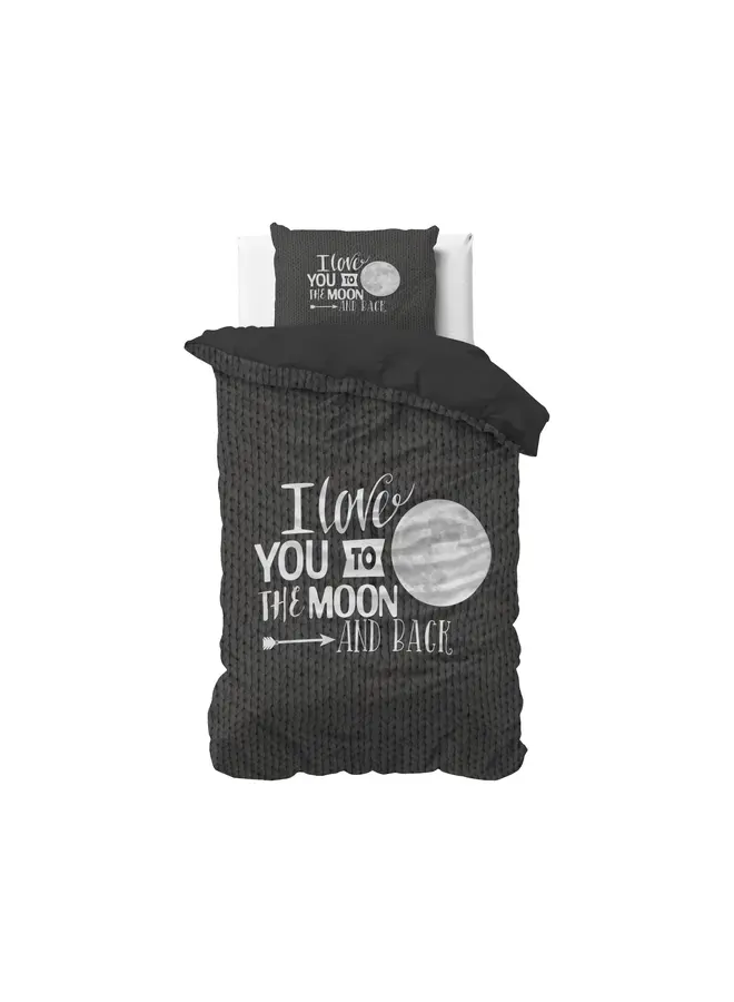 Sleeptime Dekbedovertrek Moon and Back Antraciet - Microvezel