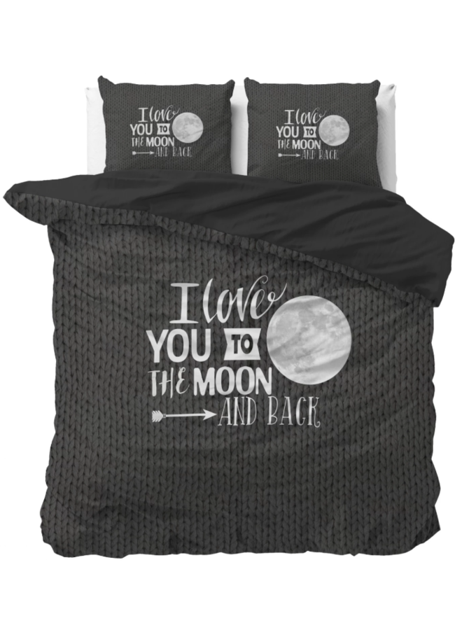 Dekbedovertrek Moon and Back Antraciet - Microvezel
