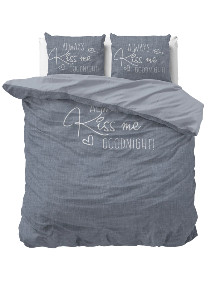 Dekbedovertrek Kiss Me Blauw - Microvezel PL1