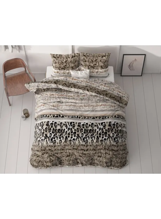Sleeptime Dekbedovertrek Tiger Leopard Taupe - Microvezel